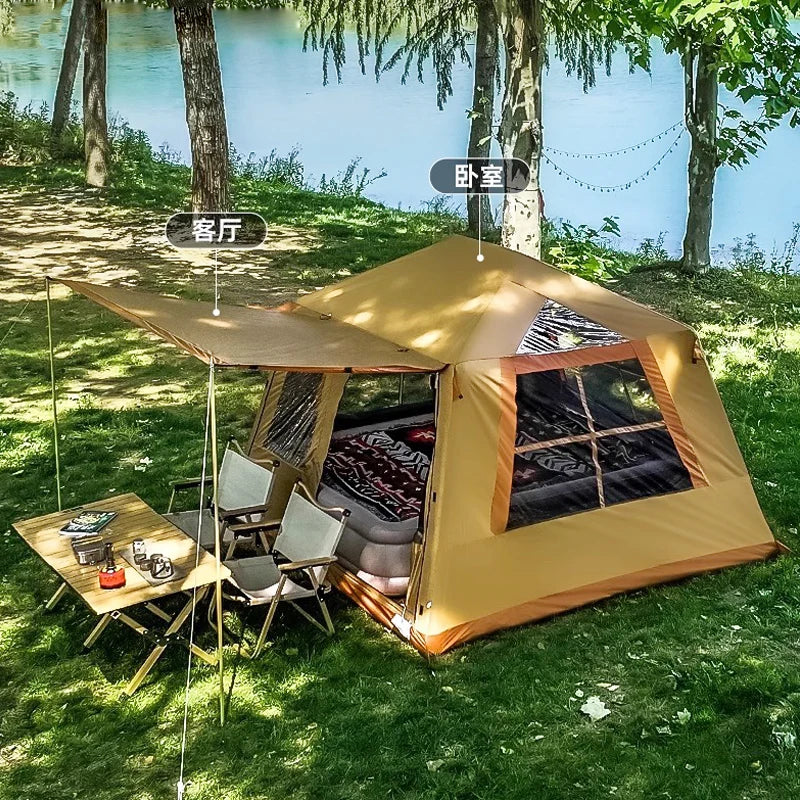 Intérieur spacieux de la tente gonflable cabine
