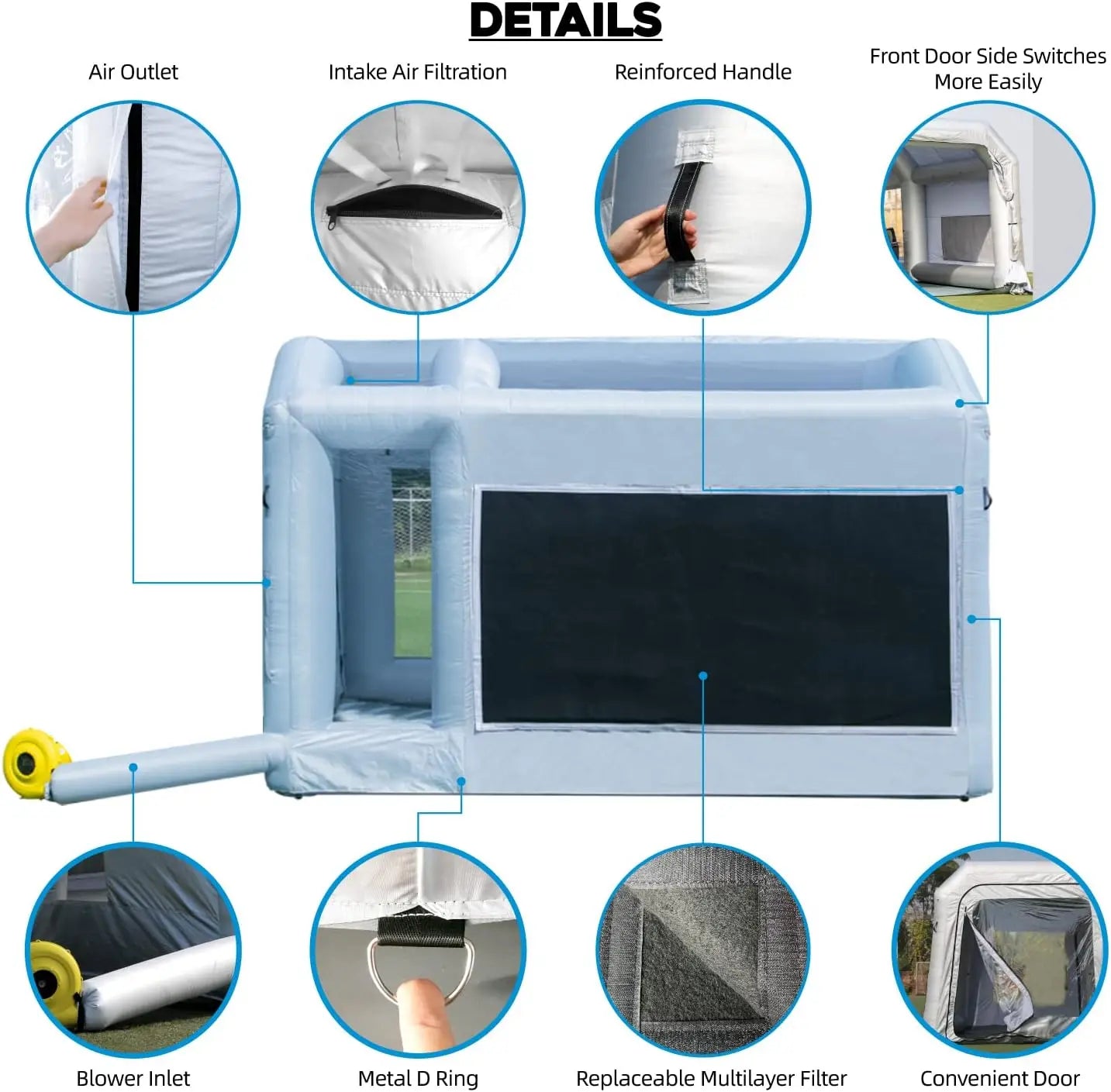 Cabine de peinture gonflable double souffleur