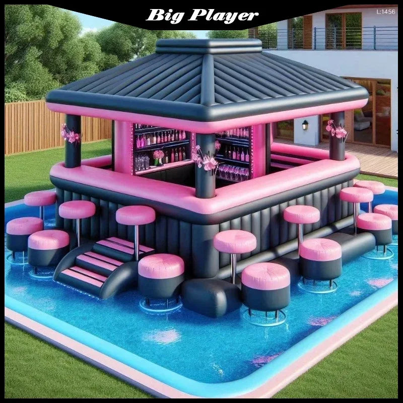 Bar gonflable piscine gonflé prêt à l'emploi