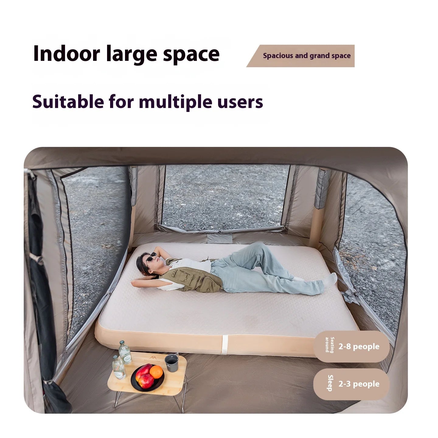 Vestibule en porche de la tente gonflable 6 personnes