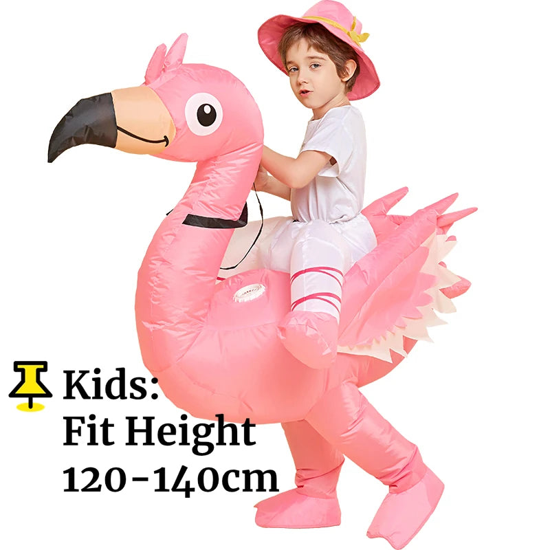 Costume gonflable flamant rose carnaval enfant