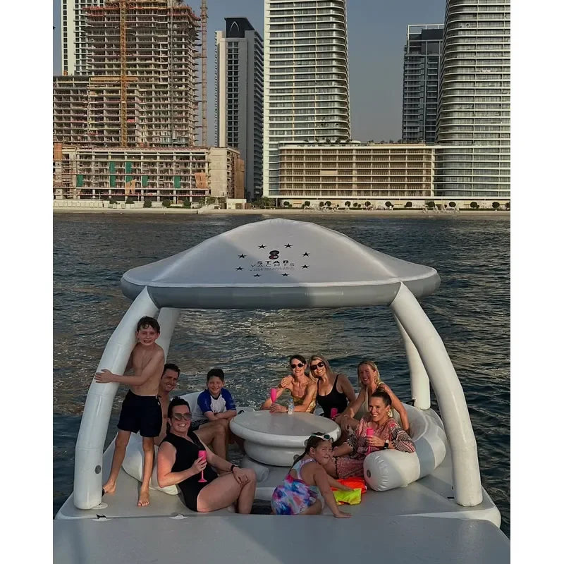 Plateforme Flottante Gonflable Yacht Ombrage - détail de la valve de gonflage