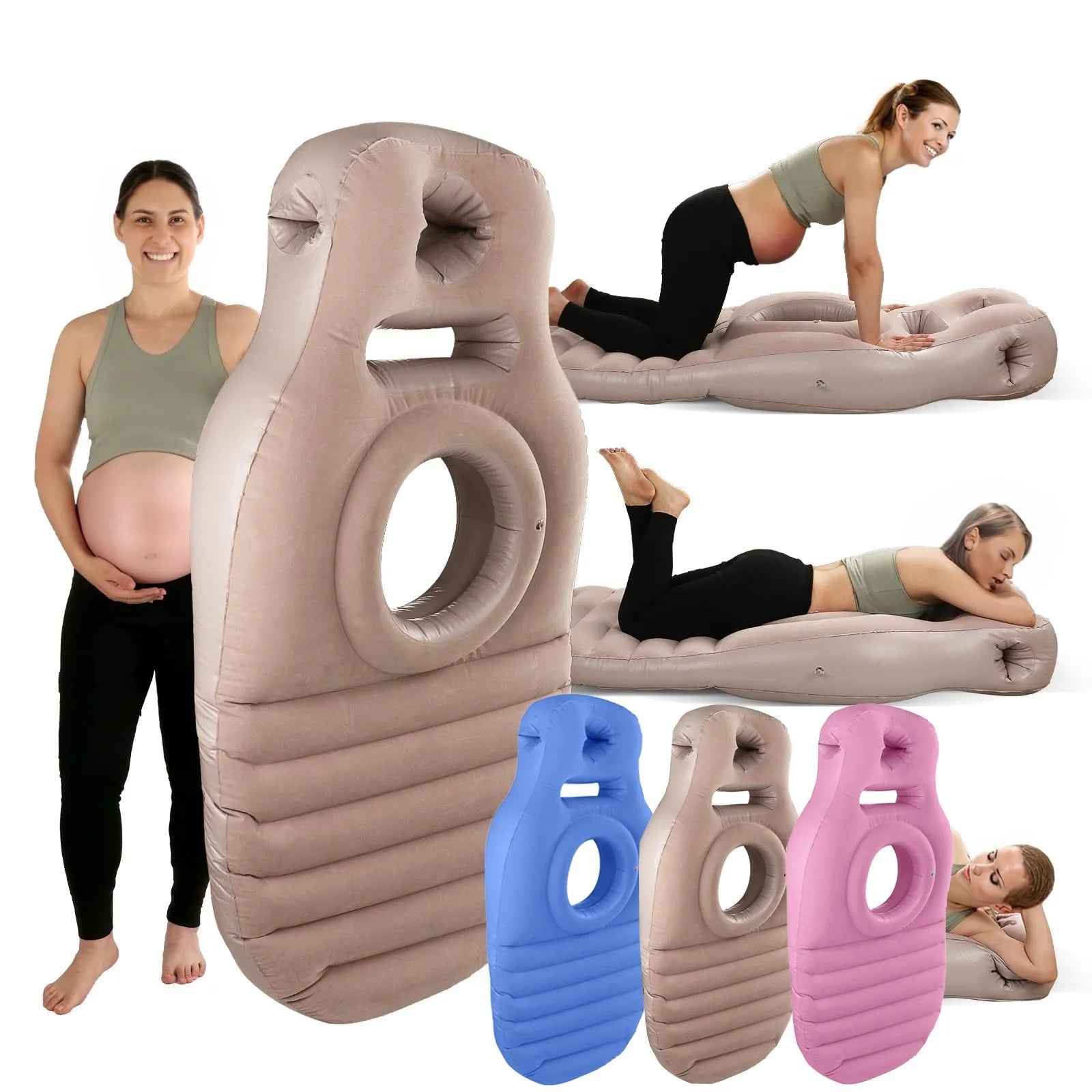 Matelas gonflable grossesse ventre vue d'ensemble