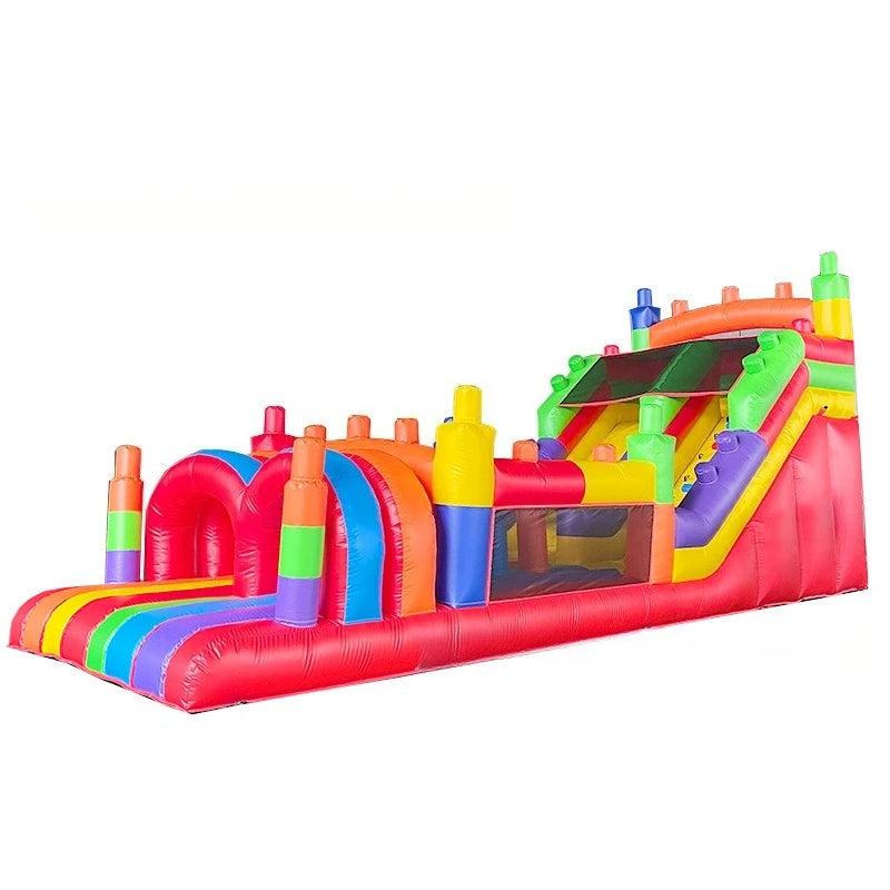 Château gonflable grande structure toboggan trampoline extérieur