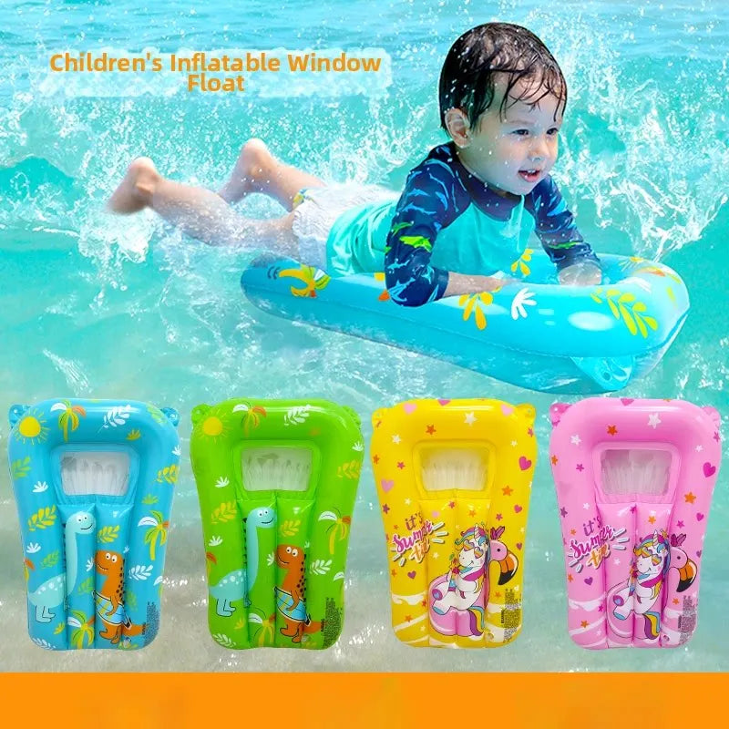 Bouée gonflable enfant motif dessin animé jaune pour piscine