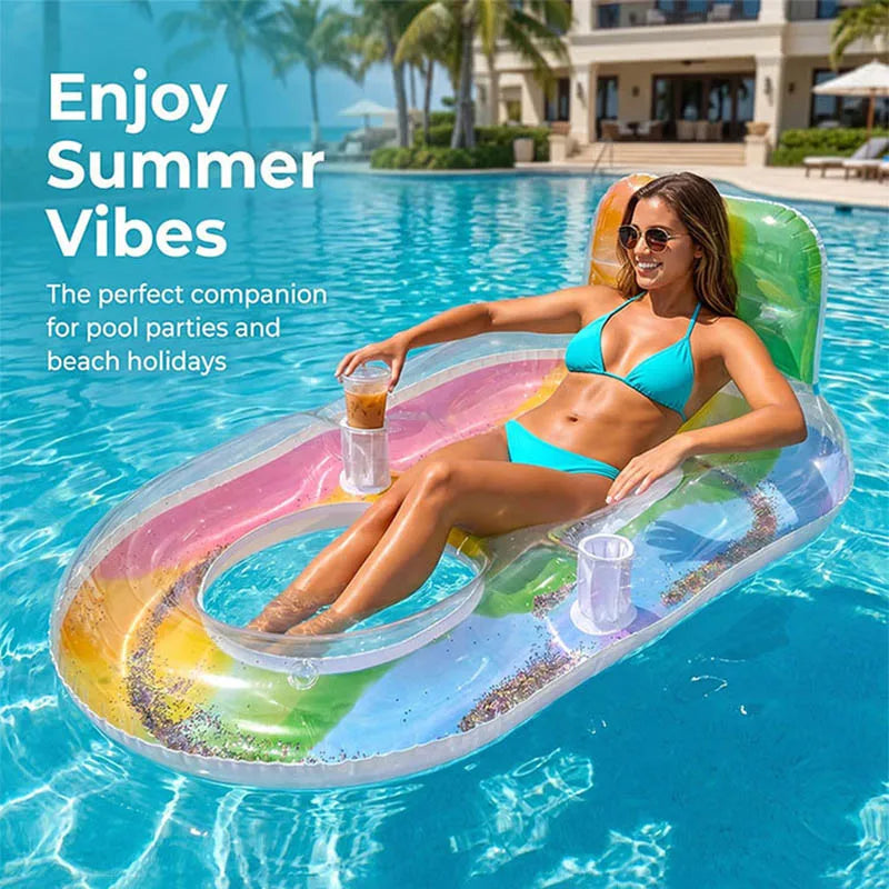 Canapé gonflable avec porte-gobelet piscine