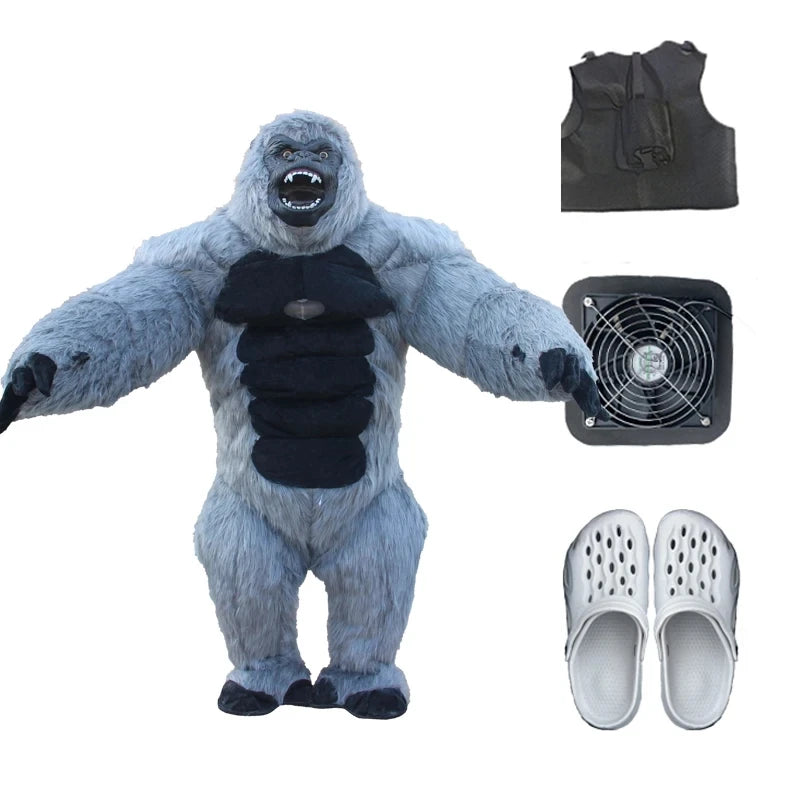 Costume gonflable mascotte géante vue de profil