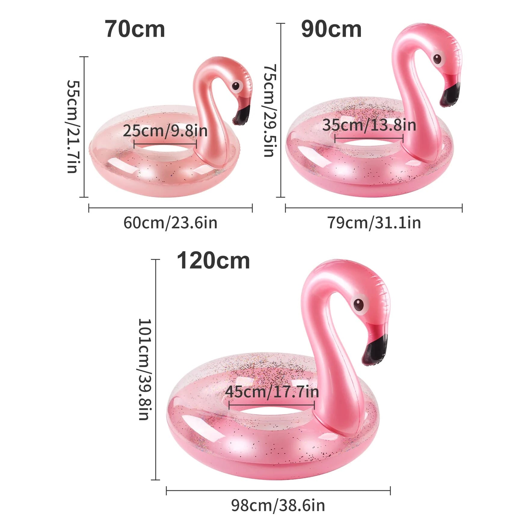 Bouée gonflable flamant rose coloris rose vif