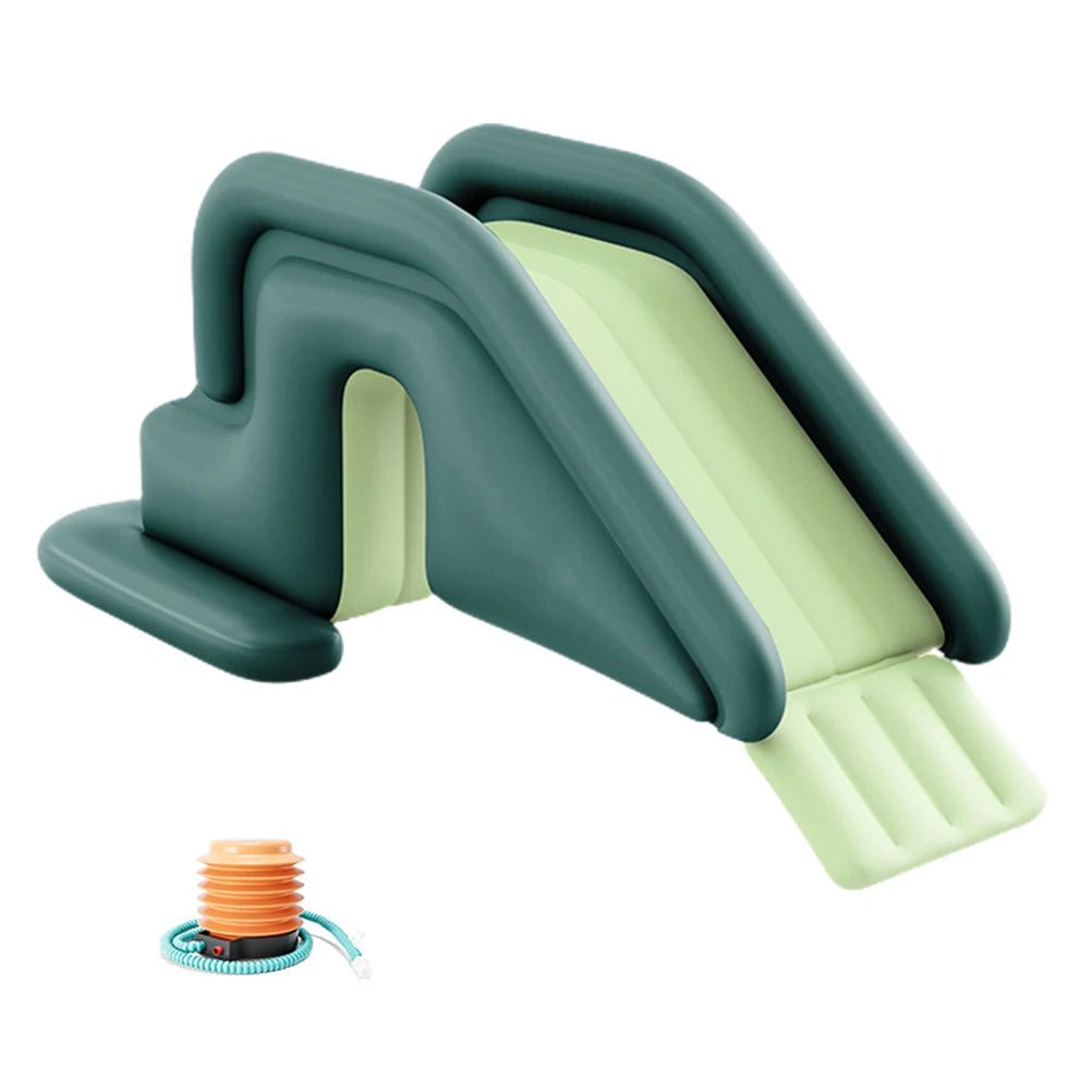 Toboggan aquatique gonflable coloris jaune vue latérale