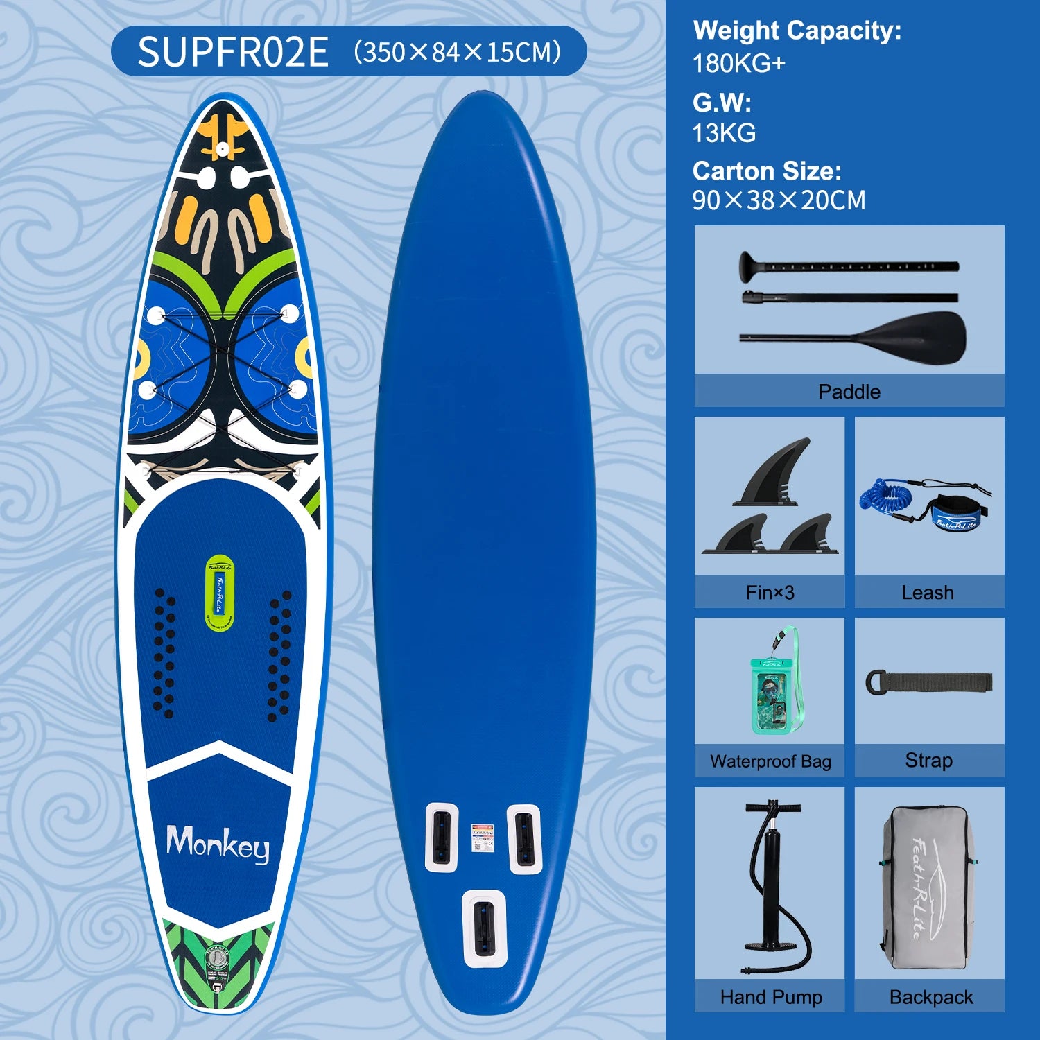 Stand up paddle gonflable stable sur l'eau