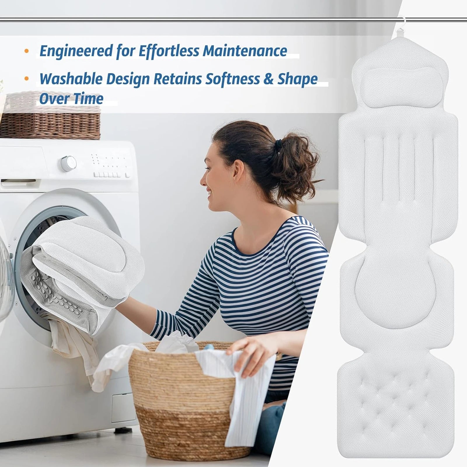 Coussin de bain antidérapant vue de profil