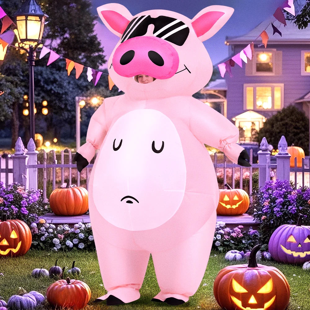 Costume gonflable cochon polyester qualité