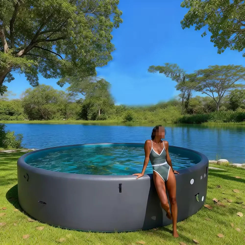 Détail de la paroi en PVC épais de la piscine gonflable