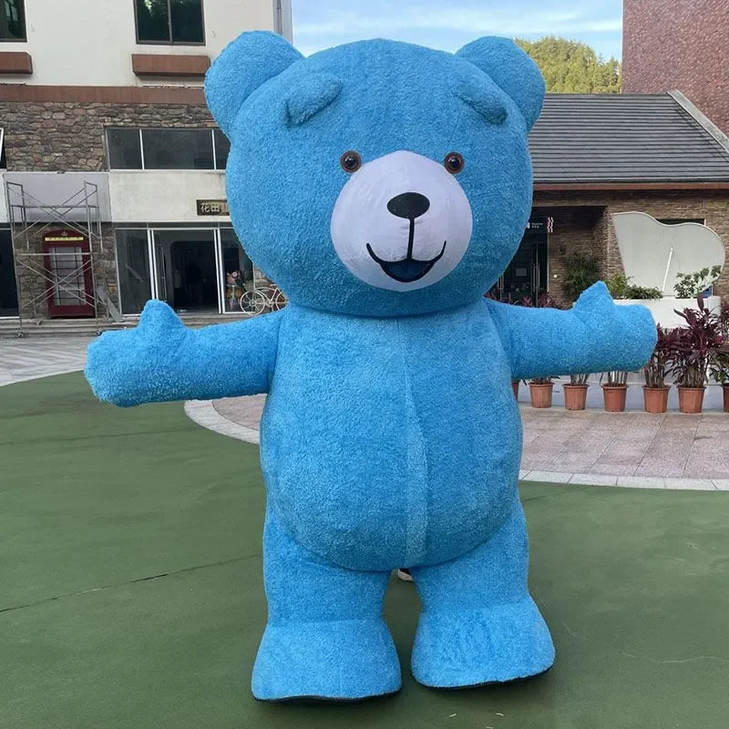 Costume gonflable ours en peluche, coloris rose
