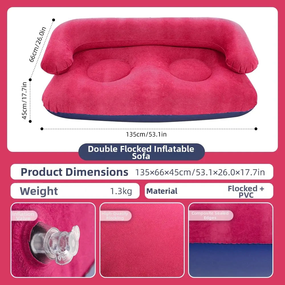 Canapé gonflable double en extérieur – usage jardin et terrasse