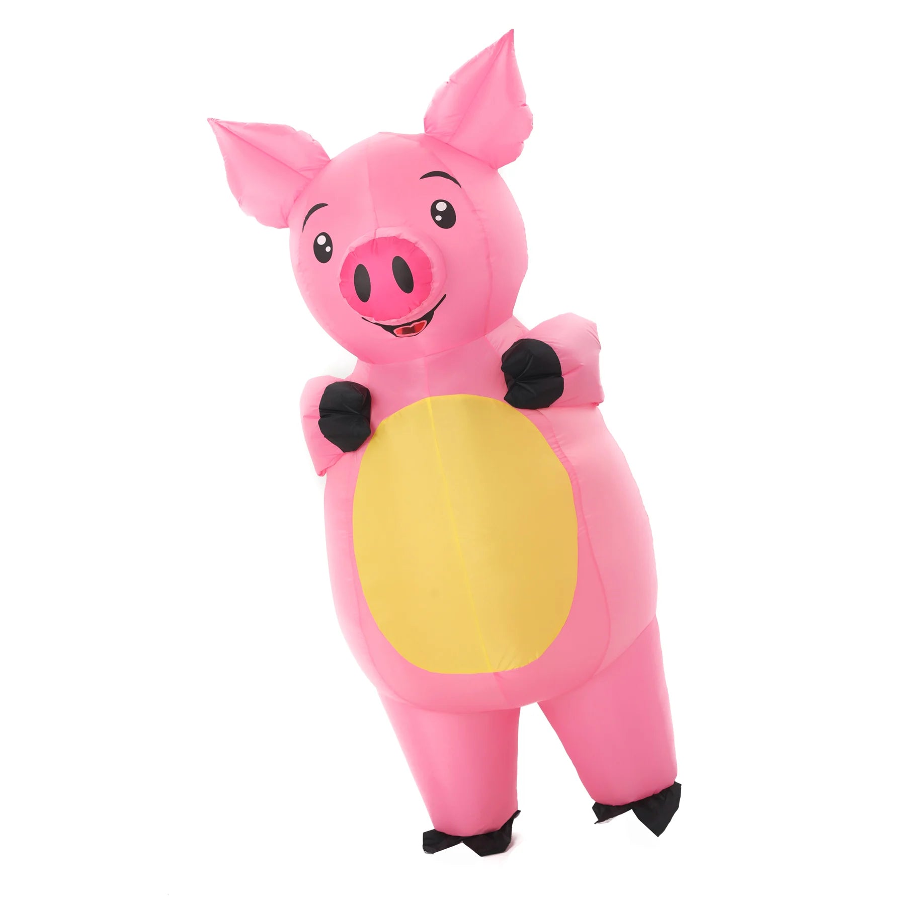 Combinaison gonflable cochon rose avec ventilateur