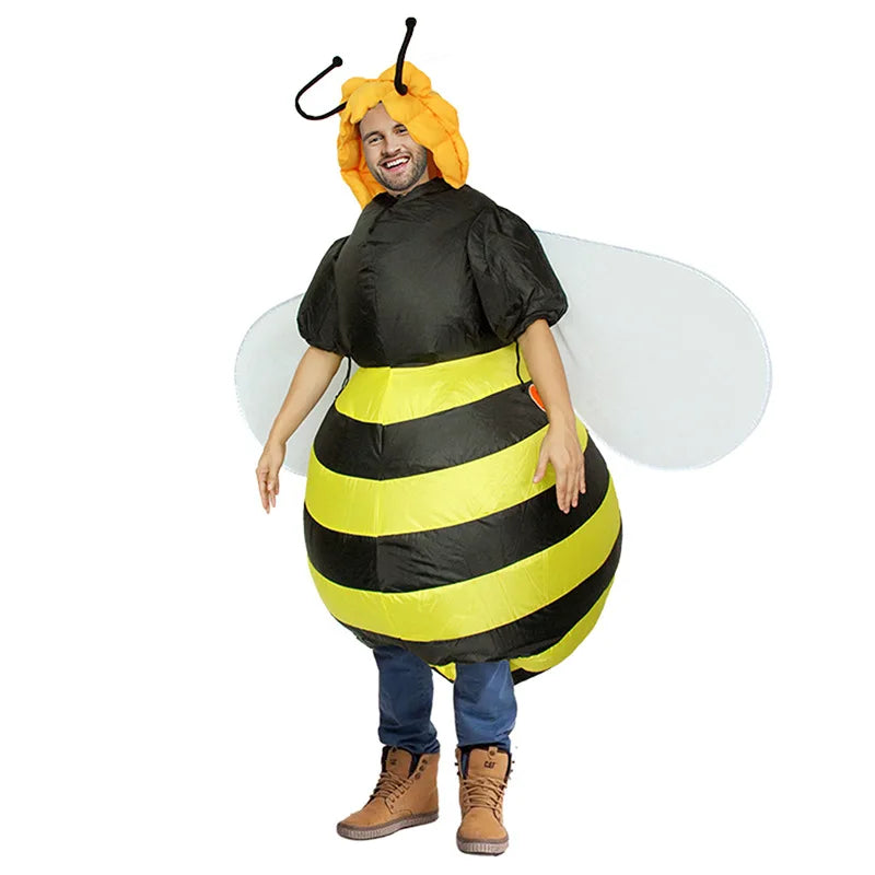 Costume gonflable abeille adulte vue principale jaune