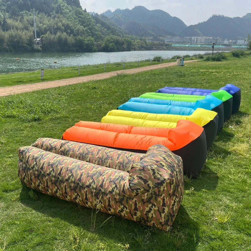 Canapé gonflable camping vue d'ensemble