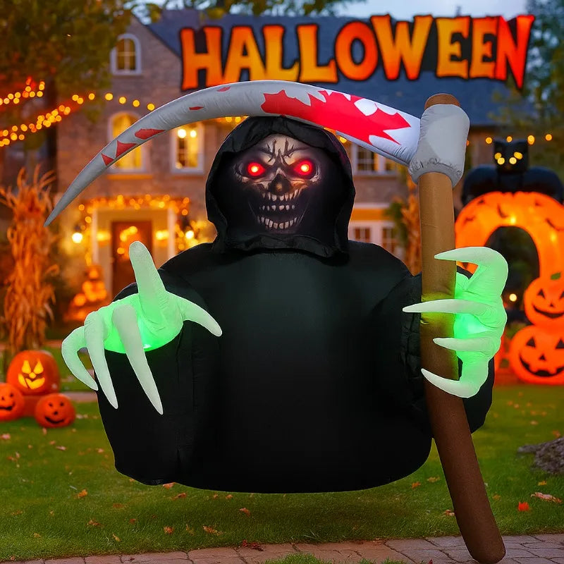 Décoration faucheuse gonflable Halloween pour extérieur