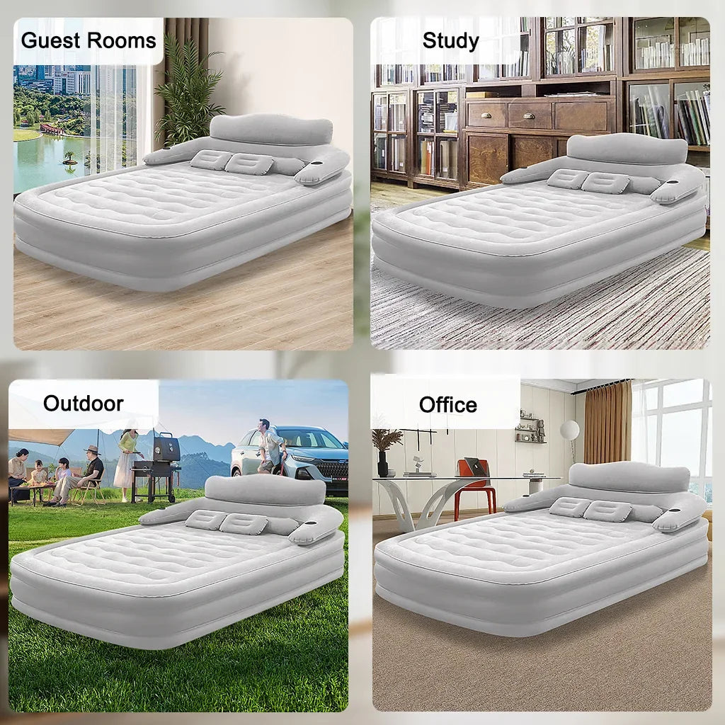 Matelas de camping gonflable coloris marron présenté seul