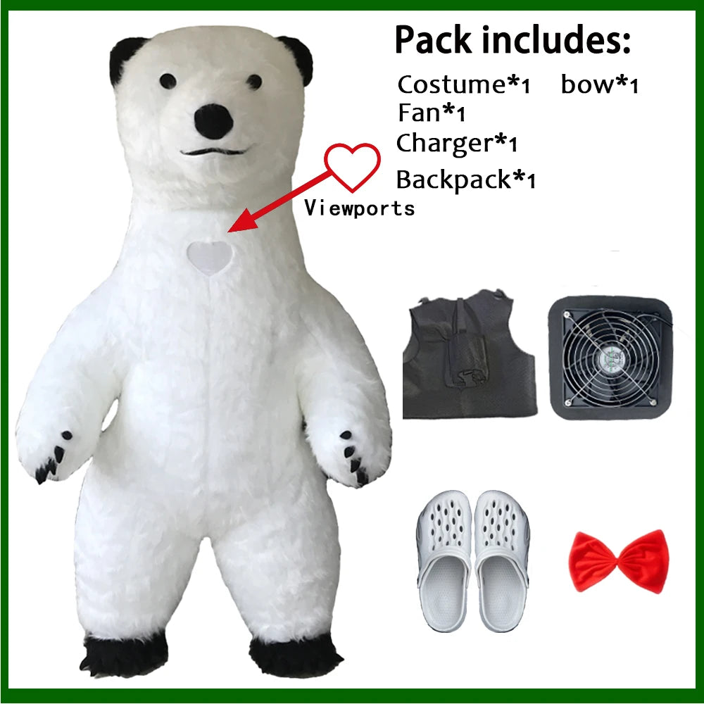 Costume gonflable panda ours polaire ventilateur intégré 22