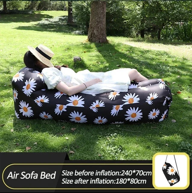 Canapé gonflable camping rangement sac