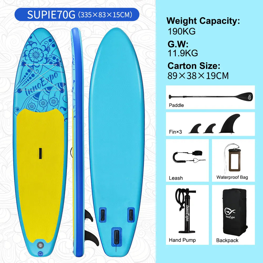 Paddle gonflable stable sur l'eau calme
