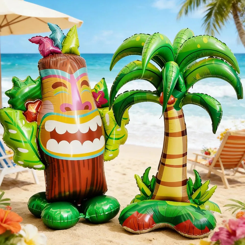 Décoration gonflable palmier hawaïen 3D film aluminium 71x45 cm