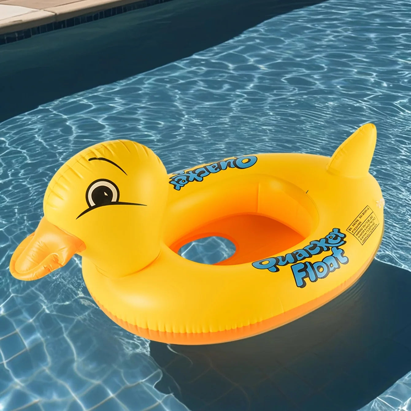 Bouée gonflable canard jaune avec siège sécurisé pour bébé