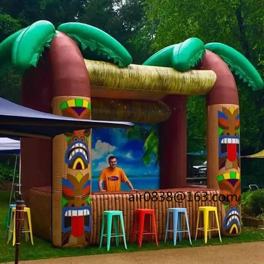 Comptoir du bar gonflable Tiki pour servir les boissons