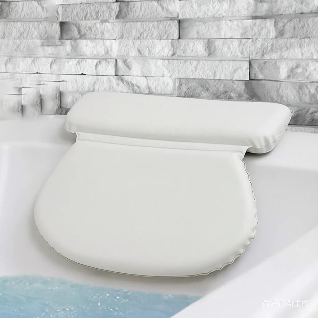 Coussin bain mousse PVC fixé paroi baignoire ventouses