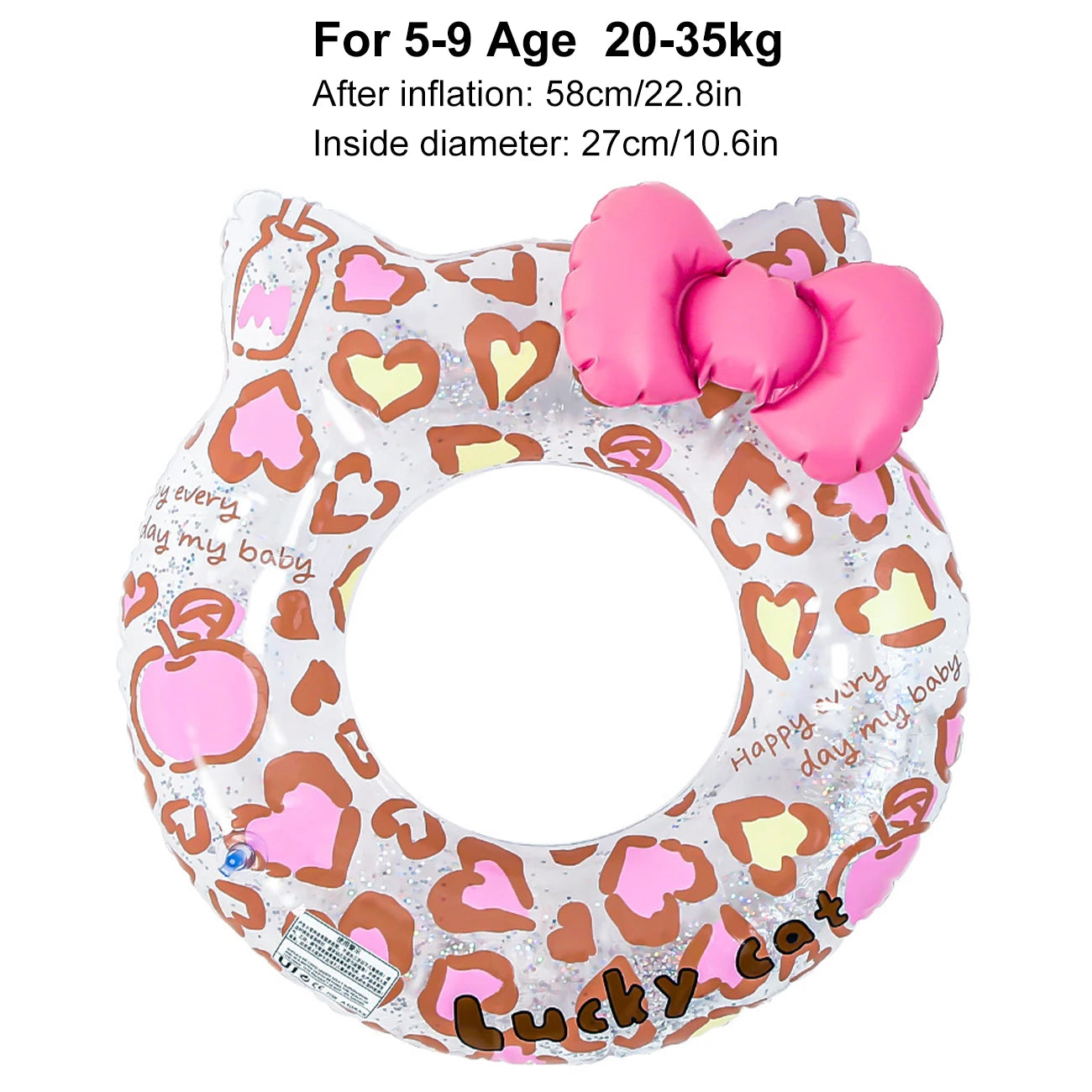 Anneau bain bébé gonflable motif animal plage piscine