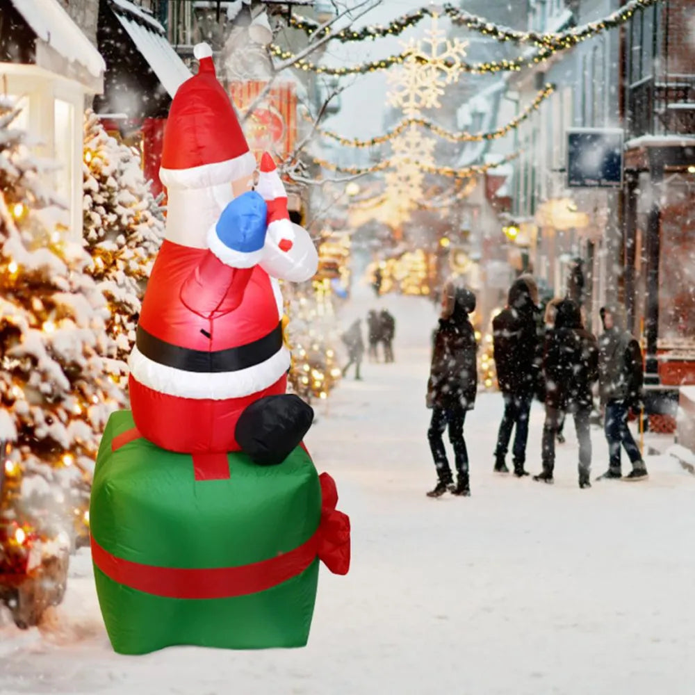 Père Noël gonflable géant avec lumières LED