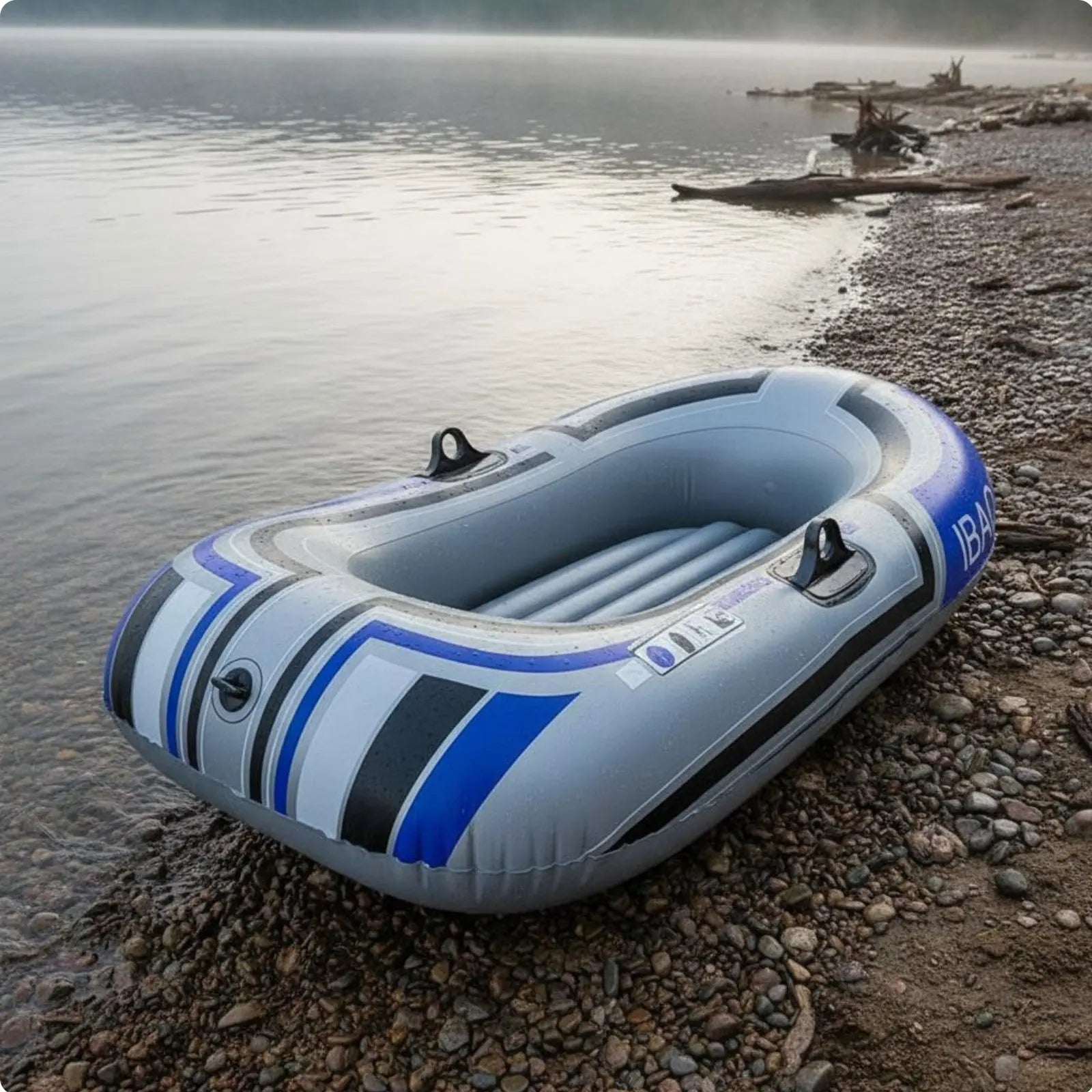 Bateau gonflable pêche pliable rangé pour le transport