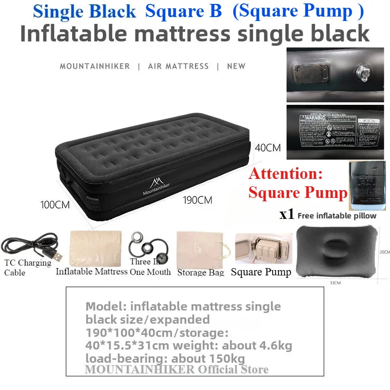 Dessus floqué doux du matelas de camping gonflable