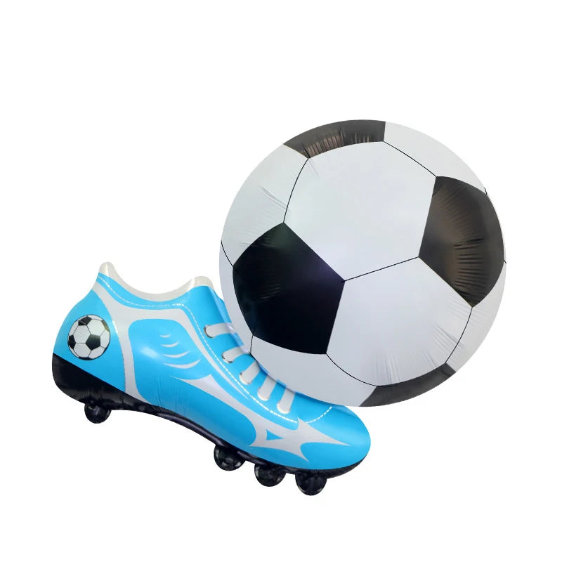 Ballon foil football 4D debout vue de face anniversaire