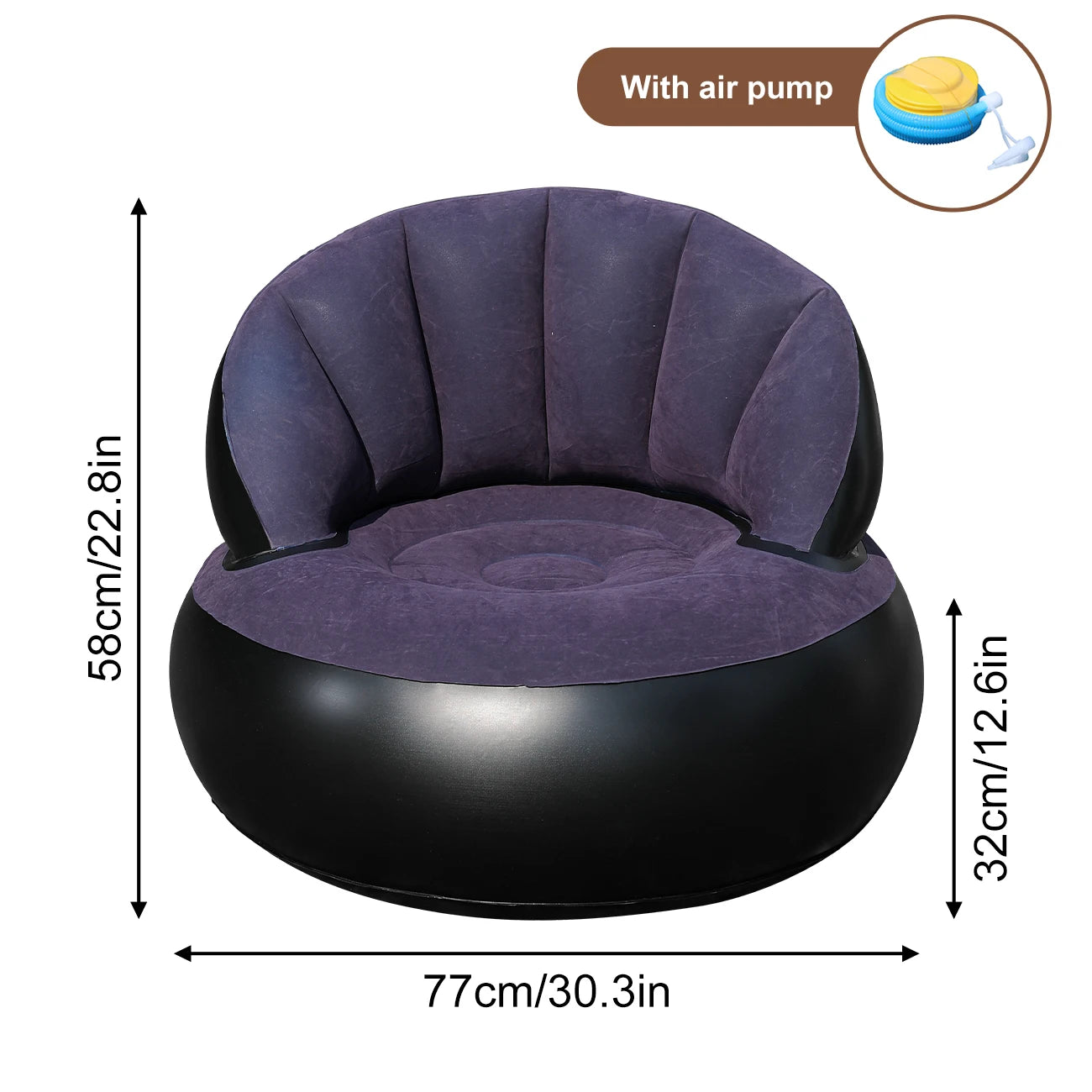 Canapé Gonflable PVC Épaissi Ergonomique - vue de dos