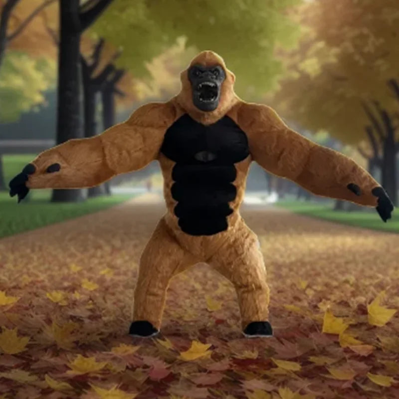 Costume gonflable mascotte porté lors d'un défilé