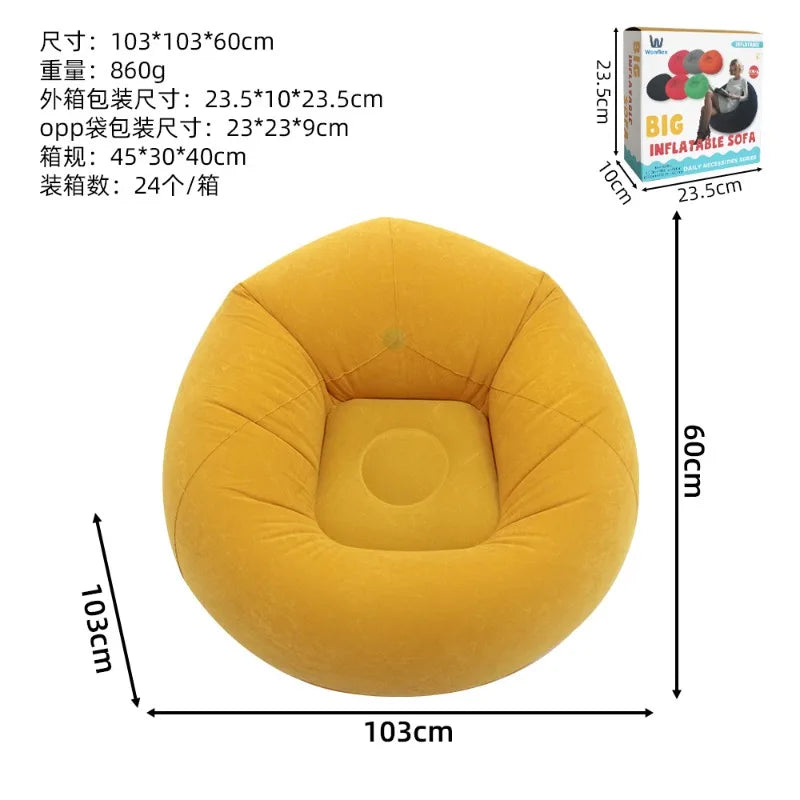 Canapé gonflable bordeaux pour jardin et terrasse