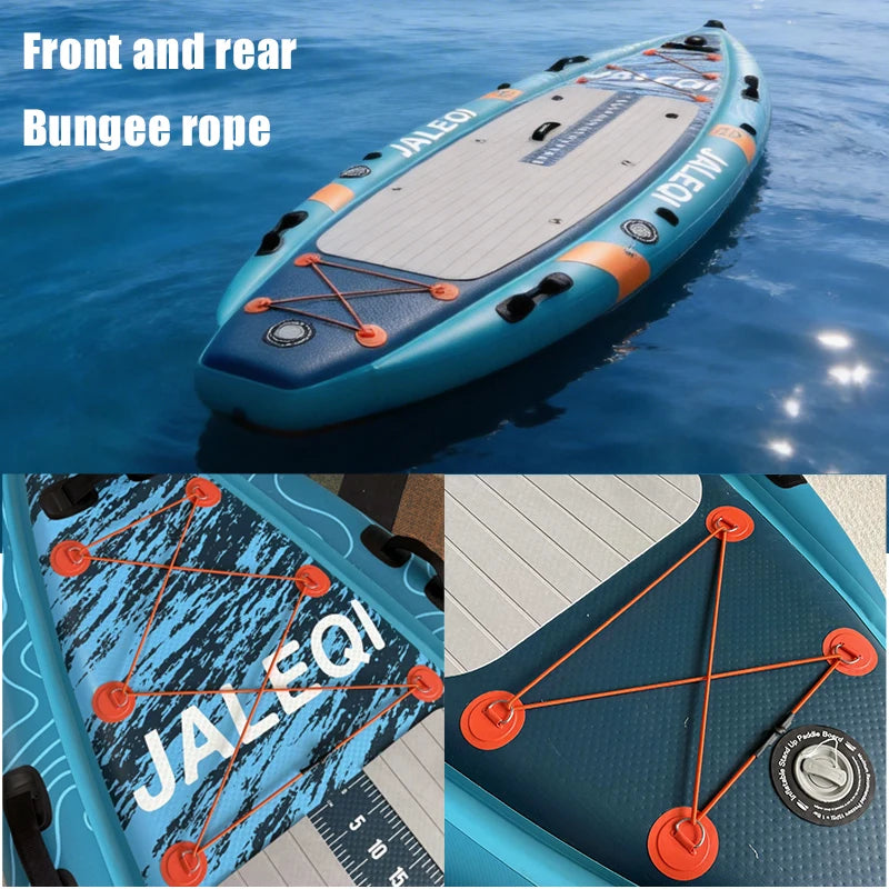 Détail du siège intégré du kayak gonflable