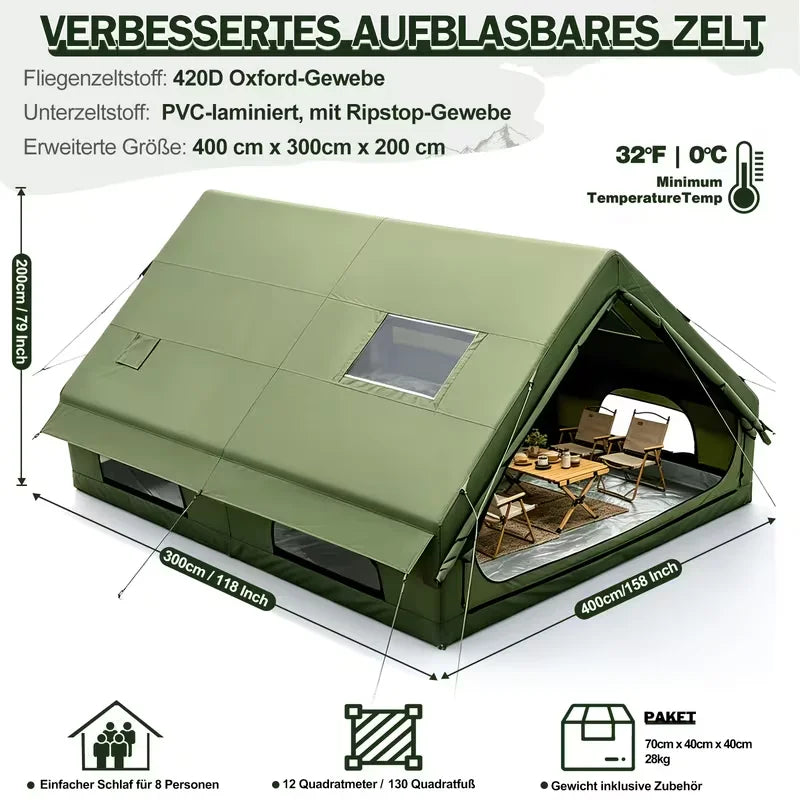 Tente gonflable glamping de 6,3 mètres pour petit groupe