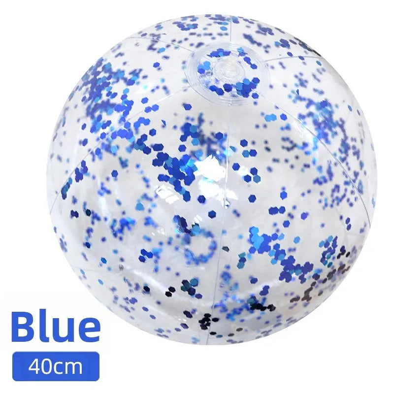 Bouée gonflable transparente paillettes vue