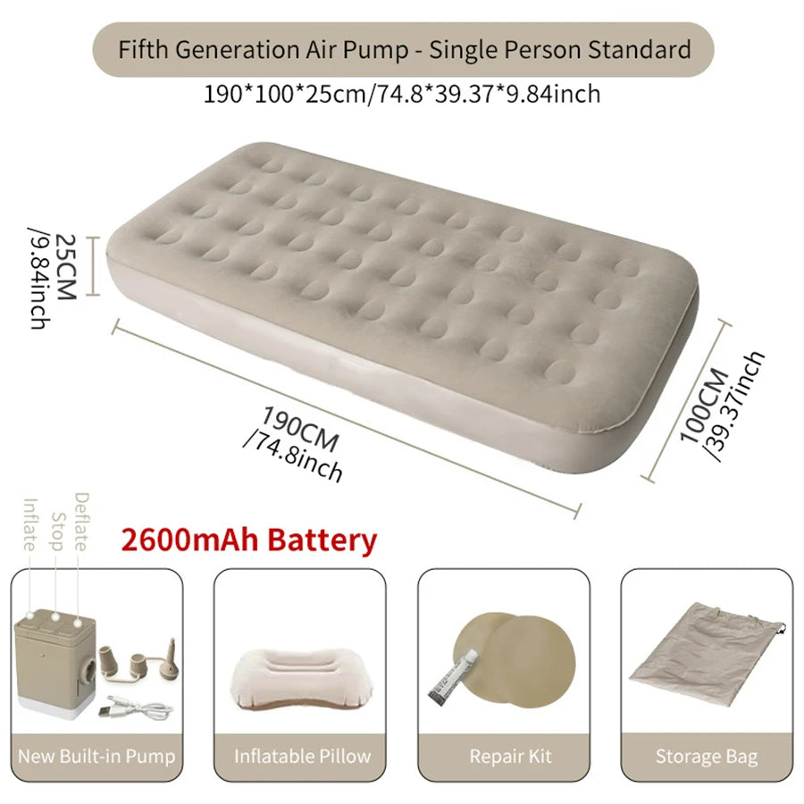 Matelas gonflable de glamping en extérieur