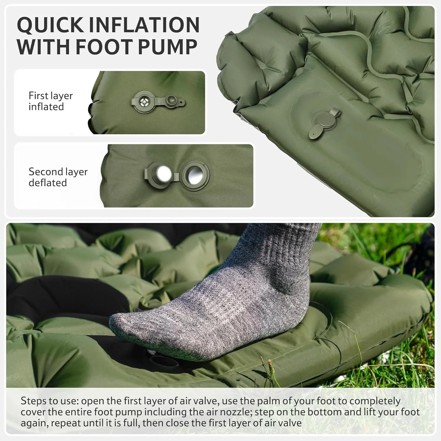 Oreiller intégré du matelas de camping gonflable