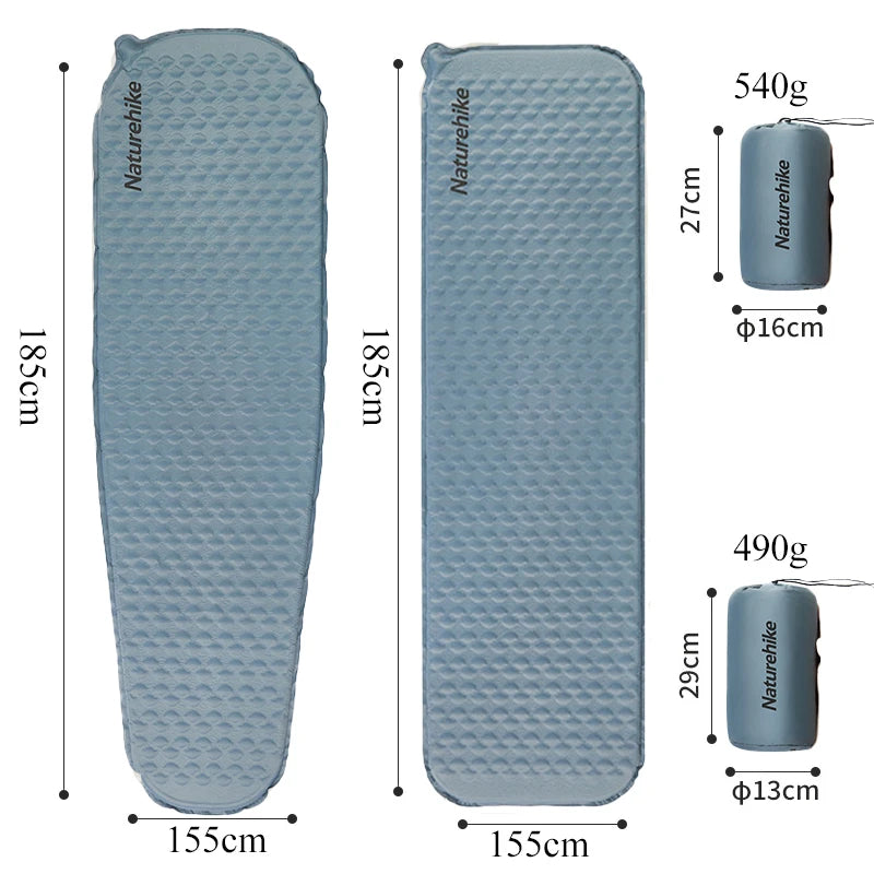 Rangement compact du matelas de camping gonflable