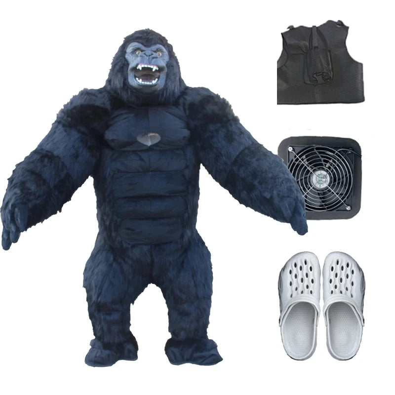 Costume gonflable mascotte ours en peluche rose