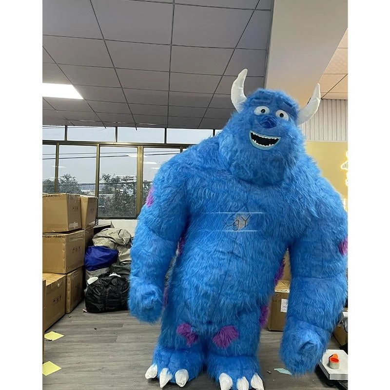 Costume mascotte gonflable monstre bleu pour cosplay