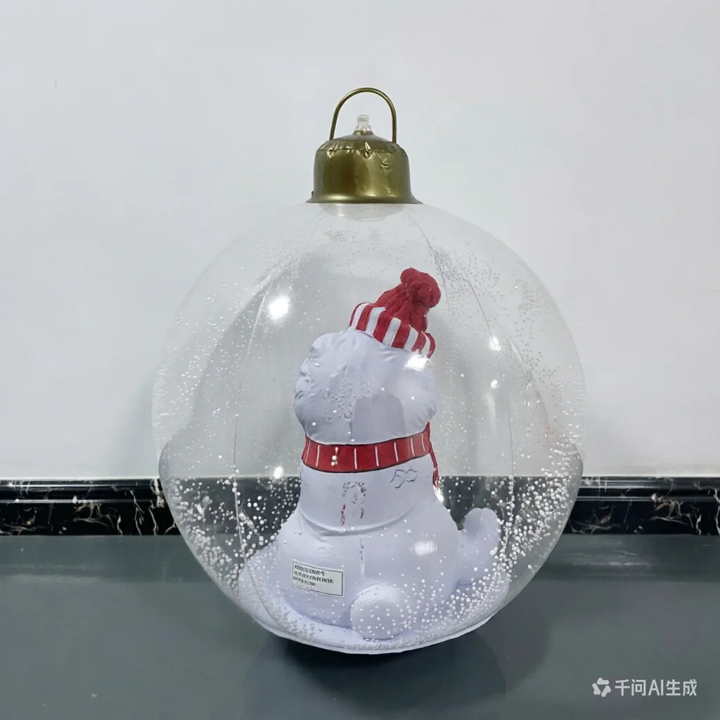 Grande boule de neige gonflable clair 60 cm extérieur