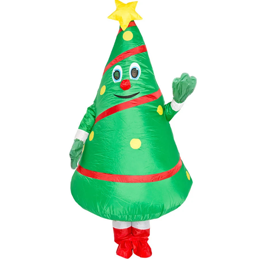Costume gonflable sapin de Noël adulte vue de face