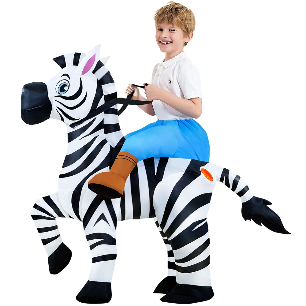 Costume gonflable cheval cavalier adulte